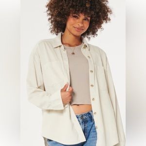 NWOT Hollister oversized corduroy shirt in white cream